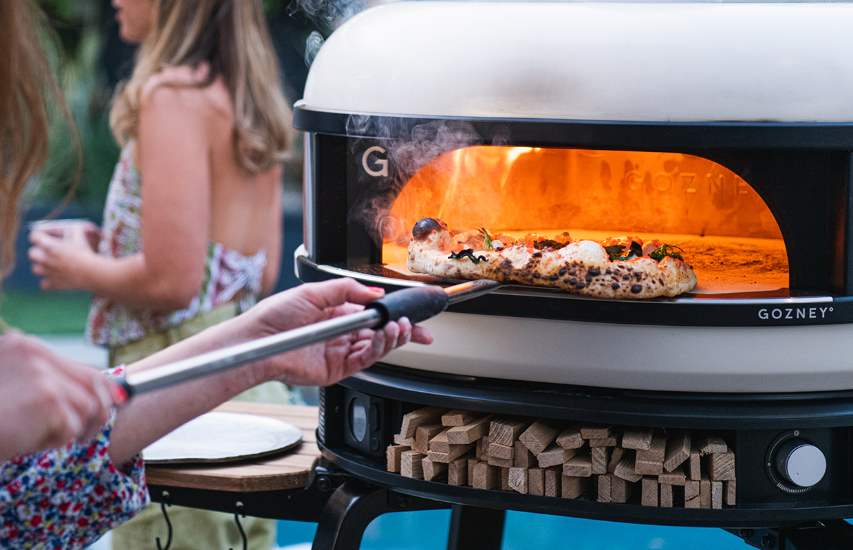 Dome Pizza oven cooking outside