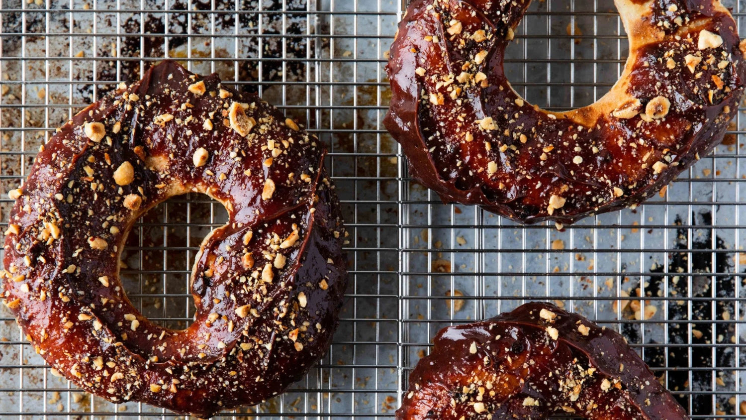 Three Dough Nutz on cooling rack recipe poster image