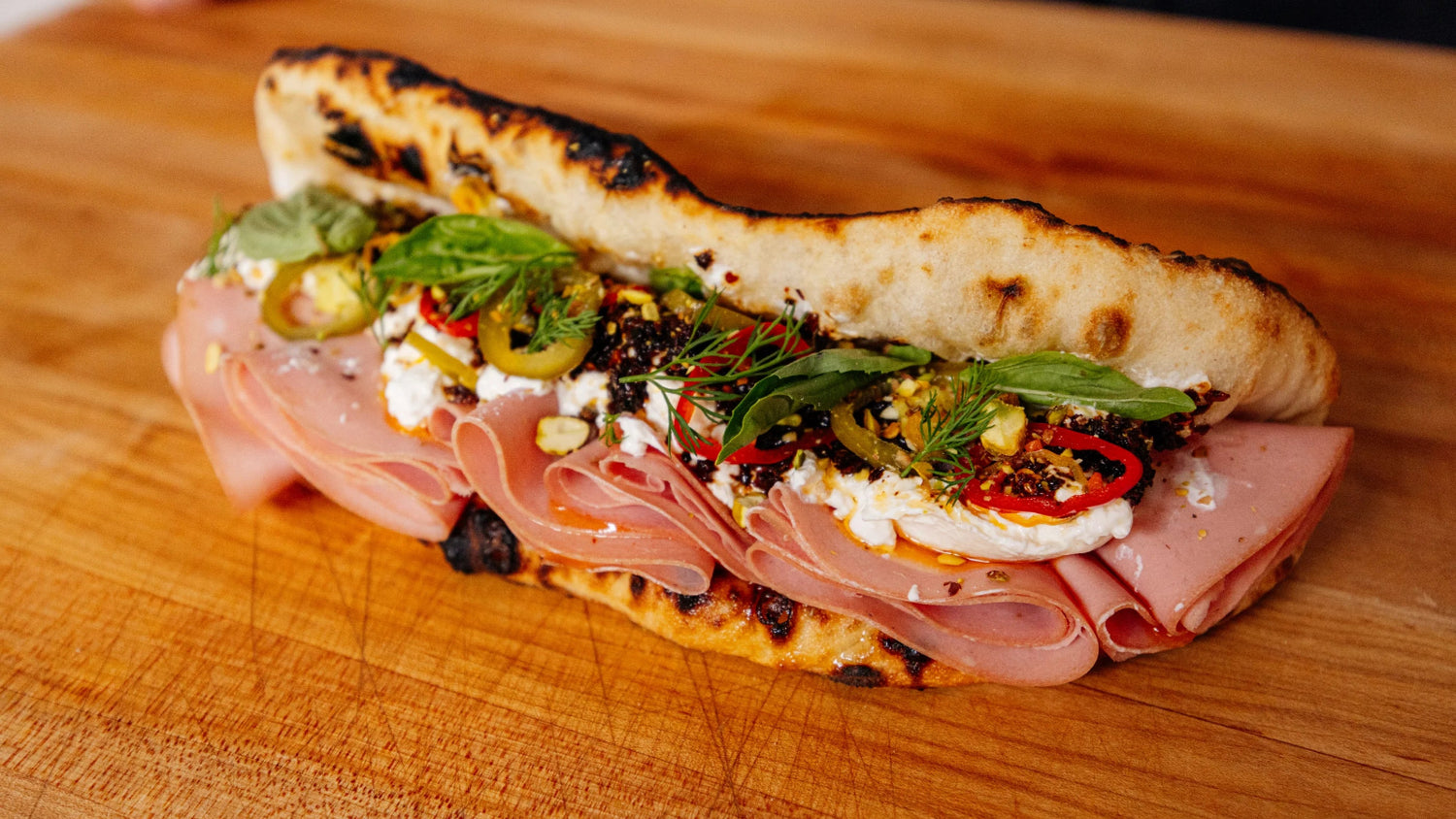 Spicy Mortadella Flatbread