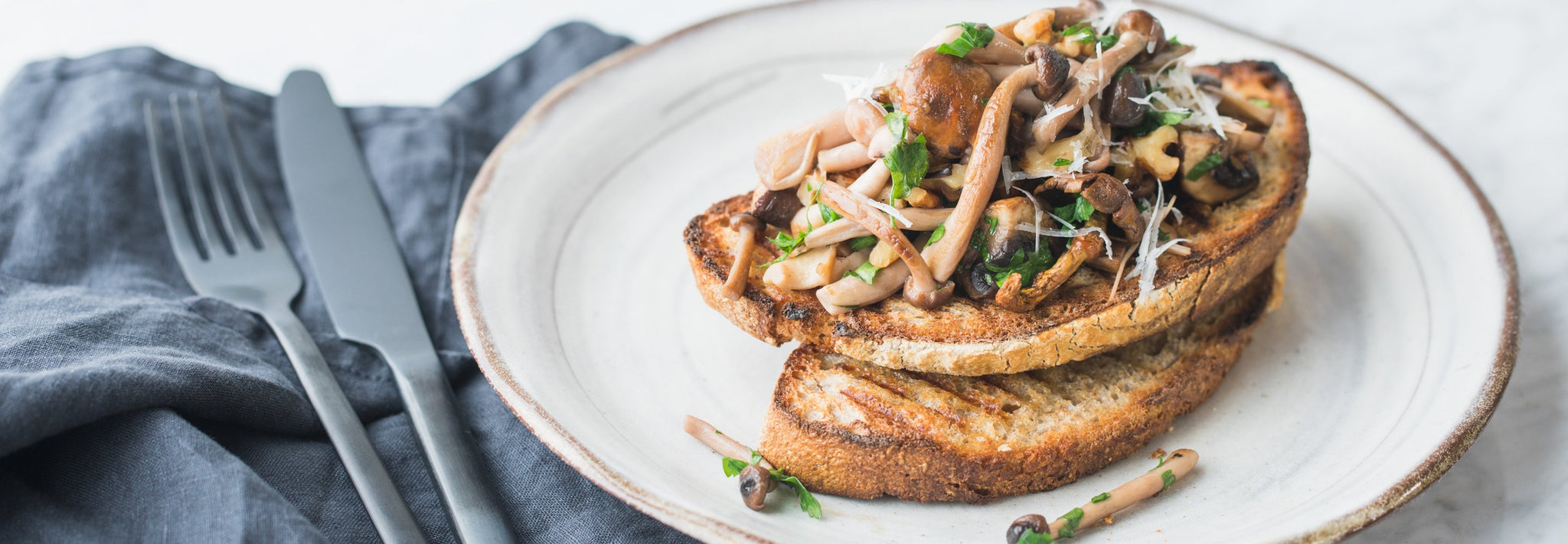 Wild Mushrooms and Walnuts on Toast - Gozney . Roccbox