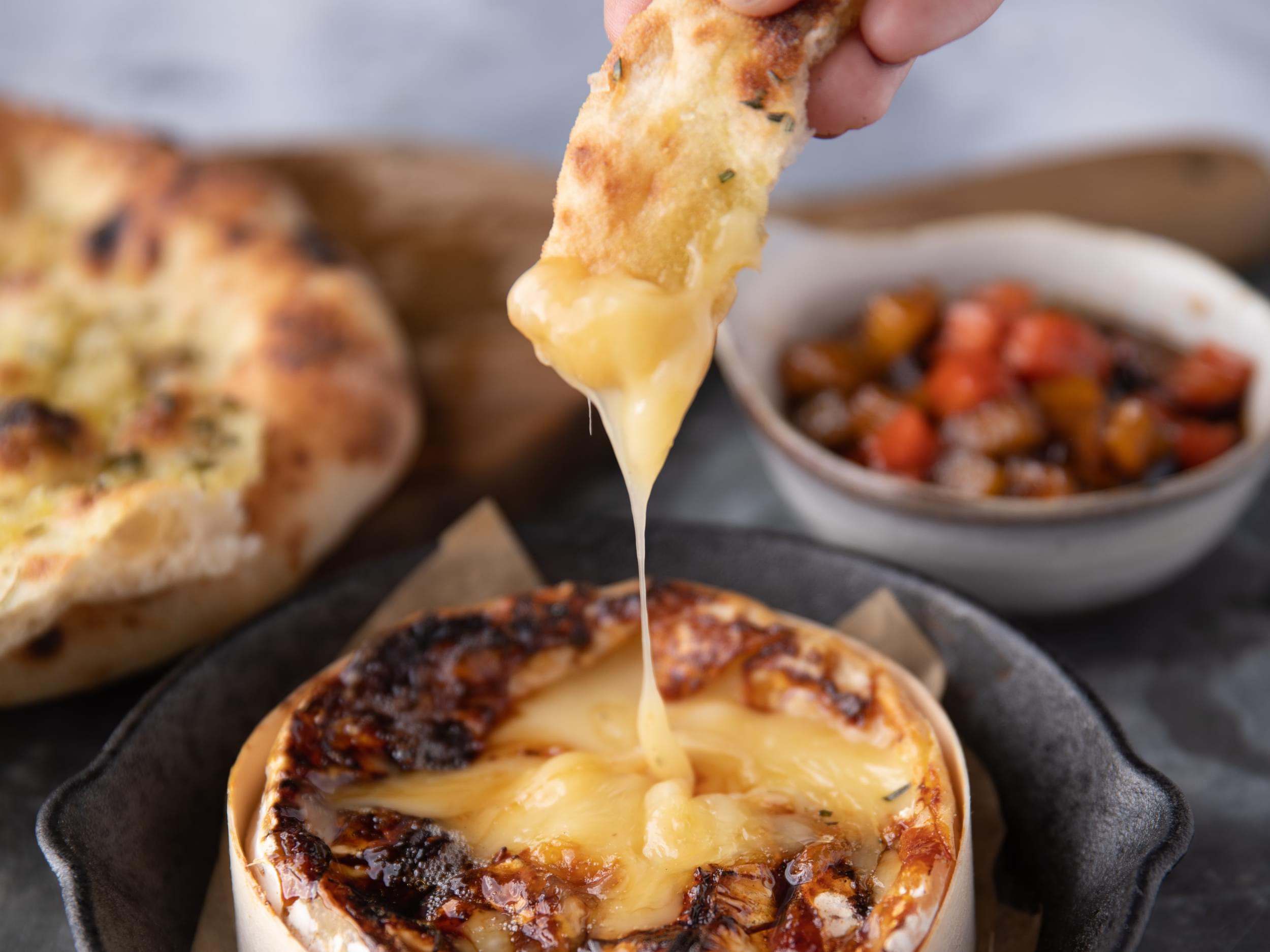 Baked Cheese with Jam & Flatbreads – Gozney