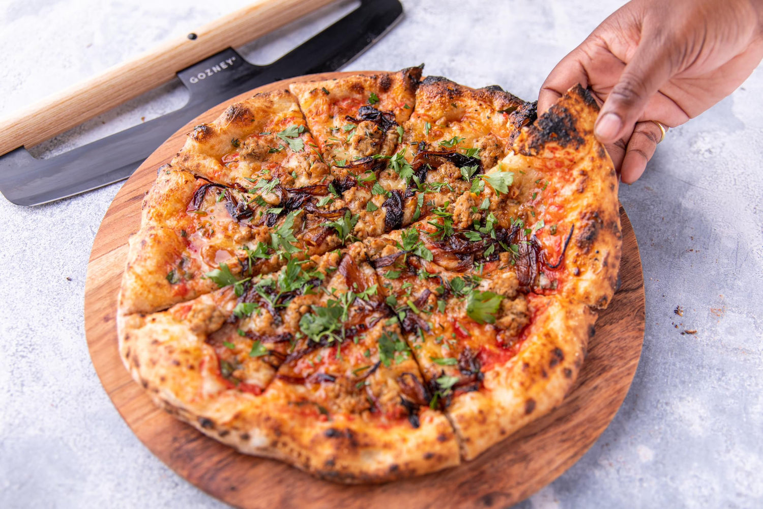 Italian Sausage and Hot Honey Pizza recipe poster image