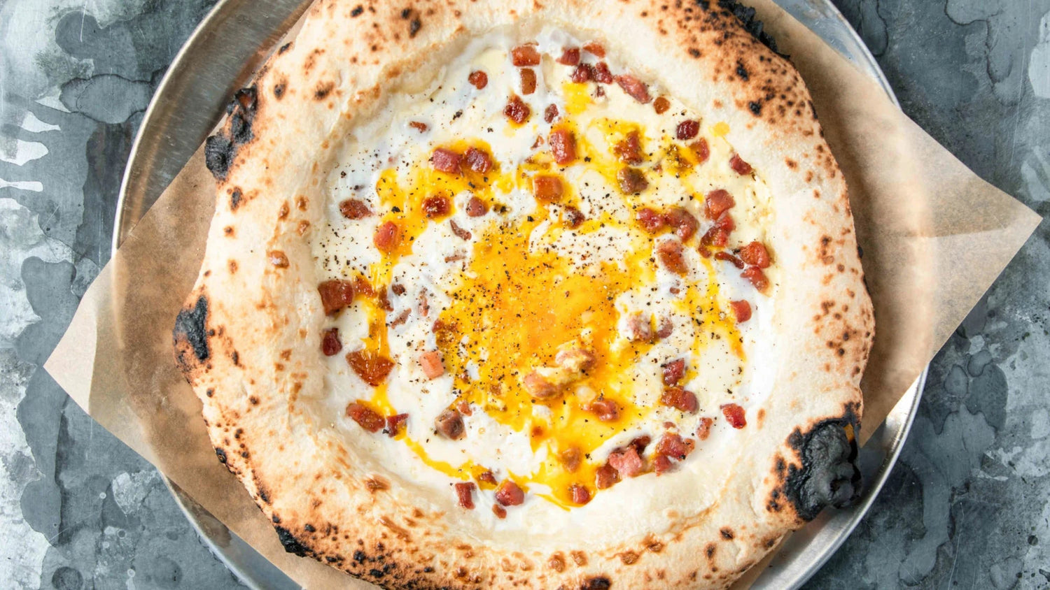 Carbonara Pizza recipe poster image