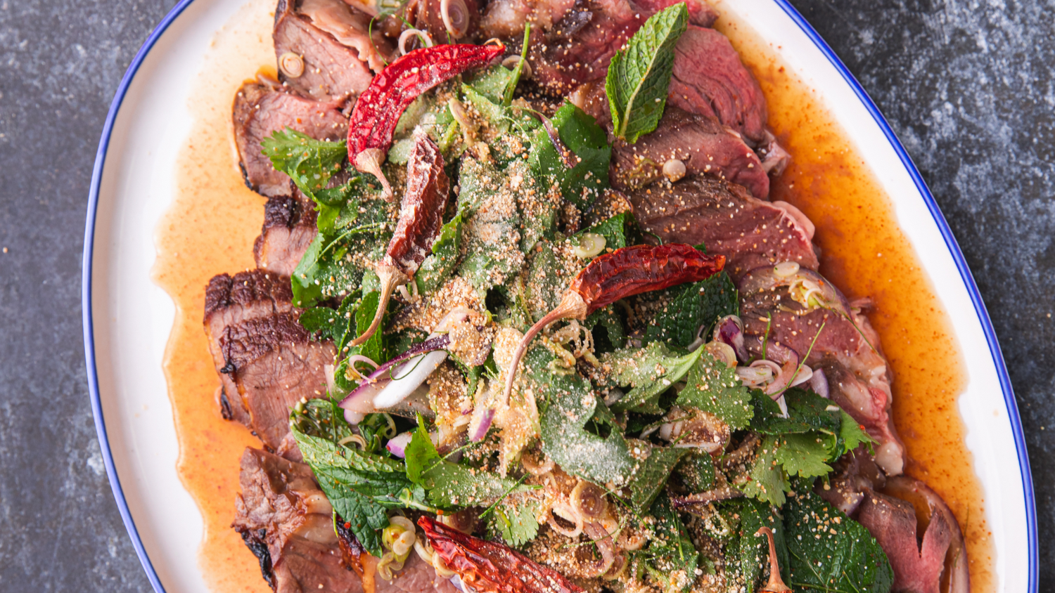 Ribeye & waterfall salad recipe poster image